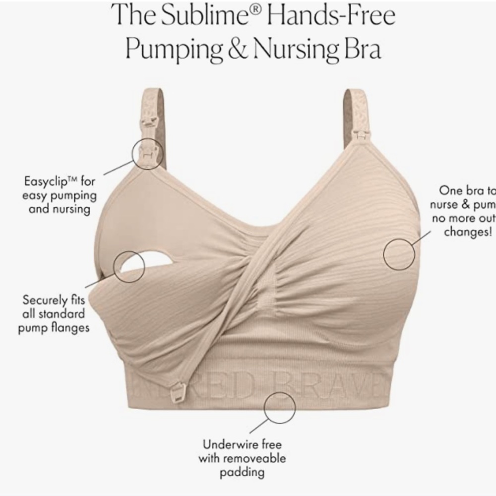 Kindred Bravely Sublime Hands-free Pumping and Nursing Bra - Beige